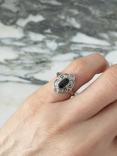 Belle Époque-ring i gult guld och Platina 