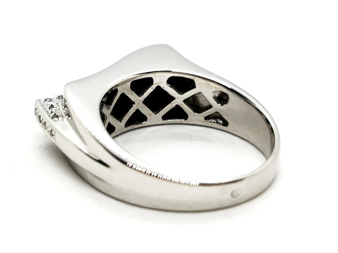 Bague 54 Bague Tank Or blanc Rubis, Diamant 58 Facettes 1888306CN