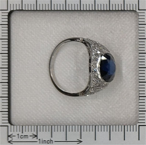 Bague 55 Bague saphir et diamant d'inspiration Art déco des années 1950 : une pièce audacieuse et affirmée 58 Facettes 24332-0063
