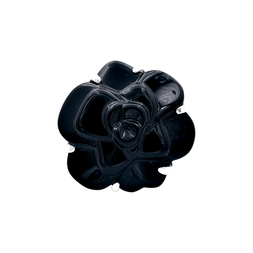 Bague 60 Bague Chanel, modèle "Camélia", en or blanc et onyx. 58 Facettes 34544