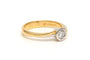 Bague 55 Bague contemporaine en or jaune et blanc 18 carats sertie d'un diamant (0.33ct) 58 Facettes 20975