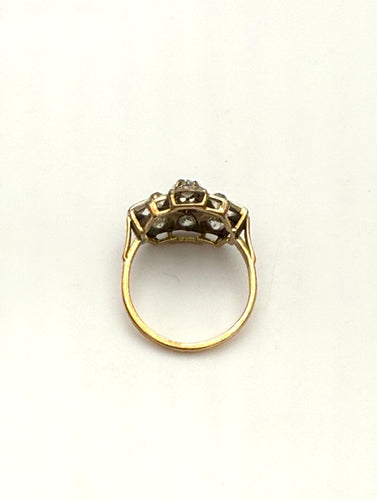 Bague 54 Bague Art Déco en or jaune et platine, sertie de diamants 58 Facettes