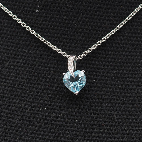 Pendentif Pendentif topaze or blanc diamants 58 Facettes