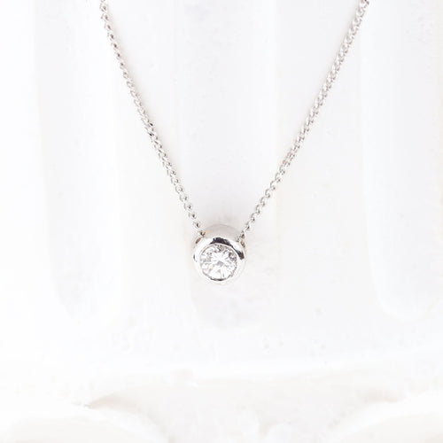 Halskjede Halskjede anheng i hvitt gull 18k og briljantslipt diamant 58 Facettes 135024C/135024D