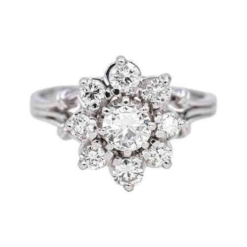 Bague 55 Bague Marguerite Or blanc, Platine Diamant 58 Facettes 4712452CN