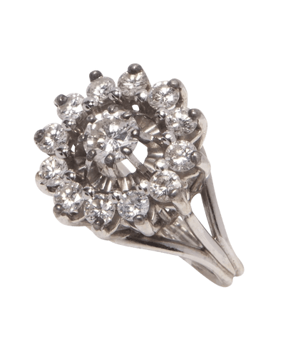 Bague Marguerite Or blanc 18K Diamant