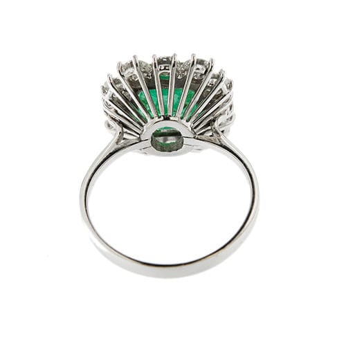 Bague Bague en or blanc avec émeraude et diamants 58 Facettes 37863