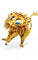 Broche Broche petit Lion en or jaune 18 carats et saphirs 58 Facettes