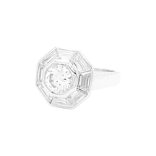 Bague 52 Bague MELLERIO, platine et diamants. 58 Facettes 35006
