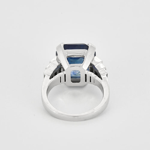 Bague 52 Bague en or blanc et saphir 58 Facettes LJ23-1