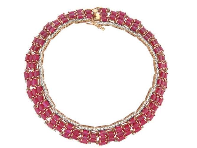 Bracelet bracelet MICHAEL CHRISTOFF tapis rubis 24ct & diamants 18.5cm or rose 14k 58 Facettes 269285