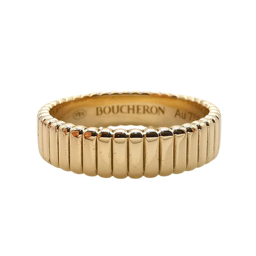 Bague 57 BOUCHERON -Alliance Quatre Grosgrain en or jaune 58 Facettes