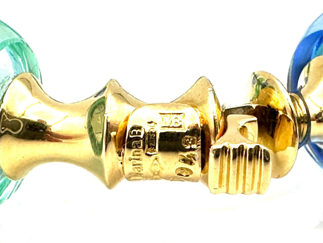 Bracelet MARINA B. Collection "Milano pneus", bracelet or jaune et perles de verre 58 Facettes