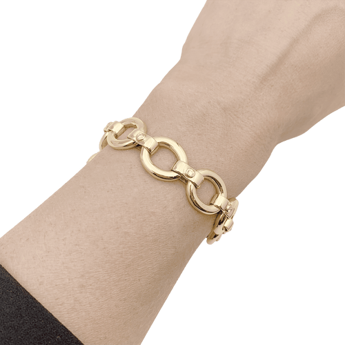 Bracelet Bracelet or jaune, diamants. 58 Facettes 34707