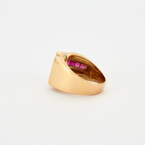 Ring Tank Yellow gold Ruby