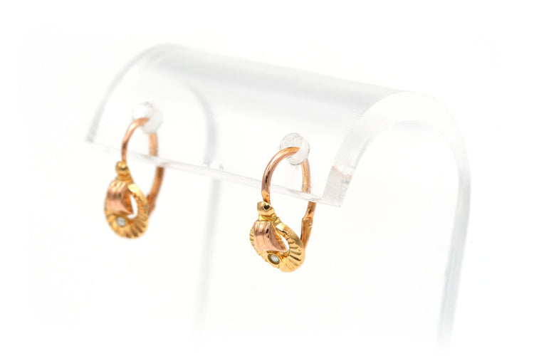 Boucles d'oreilles Boucles d'oreilles Art Déco en or jaune serties de perles 58 Facettes B607