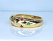 Bague 52 Bague en or jaune 18 carats, multipierres precieuses 58 Facettes AB564