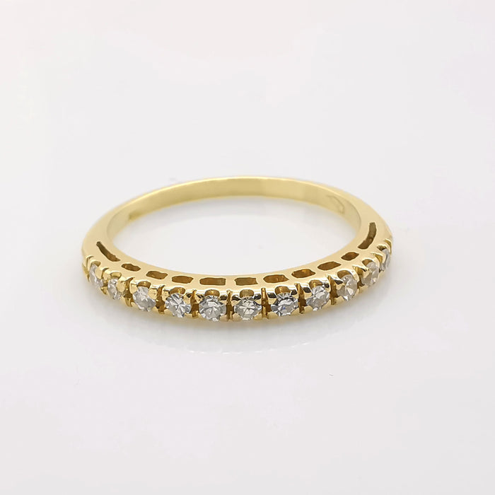 Yellow gold and diamond ring