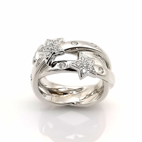 Bague 59 Bague en or blanc diamants 58 Facettes