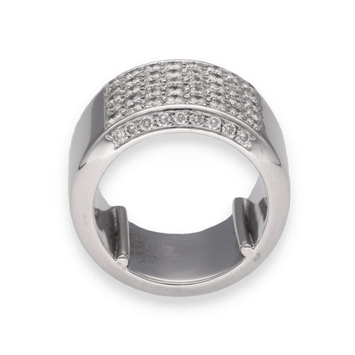 Bague 55 Bague en or gris massif avec diamants 2 Cts 58 Facettes