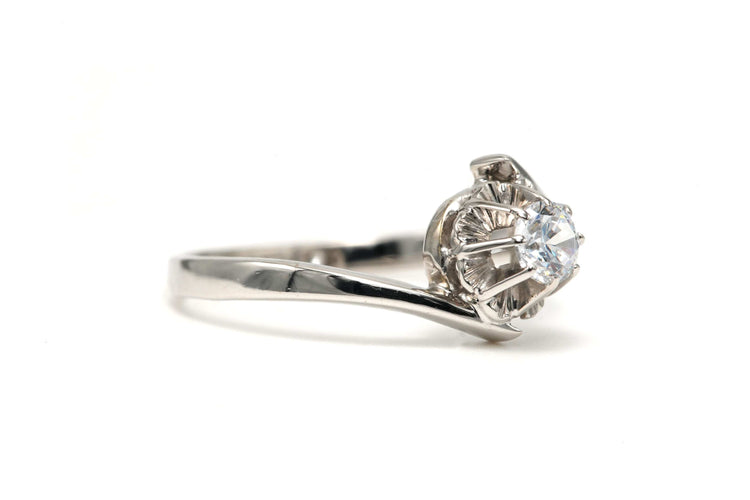 Bague 55 Bague Art Déco en or blanc, diamant taille brillant (+-0.23ct) 58 Facettes 22780