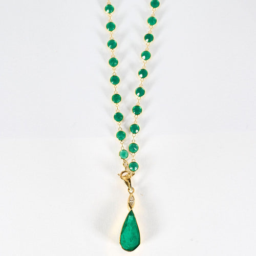 Pendentif UN PENDENTIF GOUTTE EMERAUDE 58 Facettes 36300020