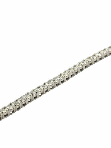 Bracelet Rivière de diamants exceptionnelles , or blanc 18 carats 58 Facettes