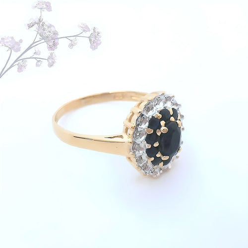 Bague 63.5 Bague marguerite Saphirs et Diamants Or 18 K 58 Facettes AA 1727