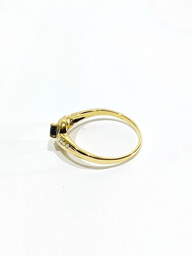 Bague 54 Bague or jaune diamants saphir 58 Facettes