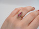 Bague 52 Bague Marquise or jaune, diamants, rubis 58 Facettes 4574