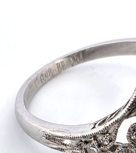 52号戒指 - 18K白金戒指，镶嵌钻石 58 Facettes