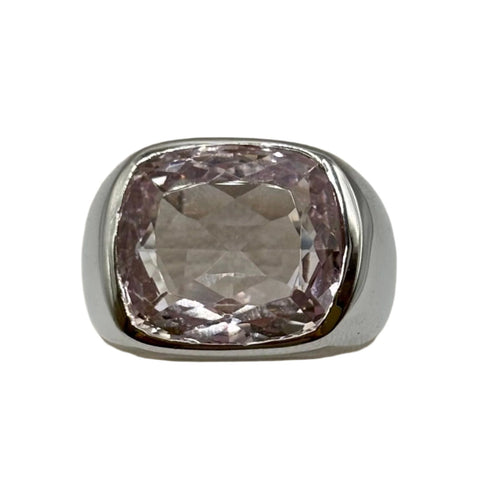 Bague 52 Bague or gris Quartz rose 58 Facettes