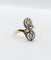 Bague 51 Bague toi et moi antique or jaune, diamants, monture à enroulement (circa 1900) 58 Facettes A05284