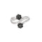 Bague 59 Bague Toi et Moi en or blanc, diamants noirs et blancs 58 Facettes 240515