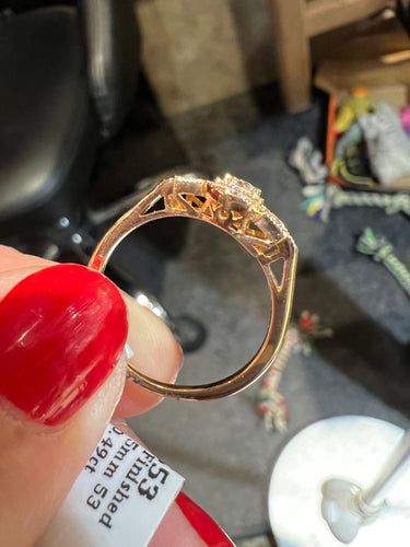 Bague 53 Bague diamants en pavage  diamants or rose 58 Facettes 7624 A