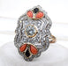 Bague 55 Platinum Ring Diamonds Art Nouveau 58 Facettes