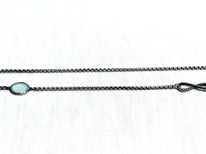 Collier David Yurman - Sautoir en argent et calcédoines 58 Facettes