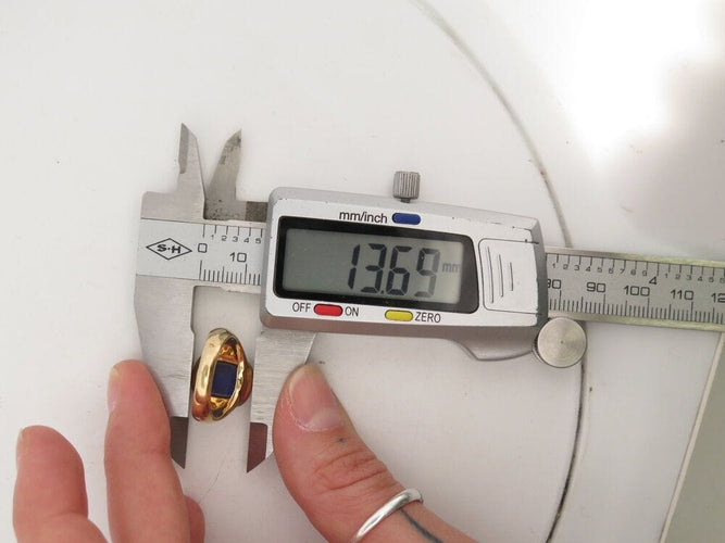 Bague 53 vintage bague HERMES cabochon lapis lazuli en or jaune 18k t 53 ecrin 58 Facettes 267840