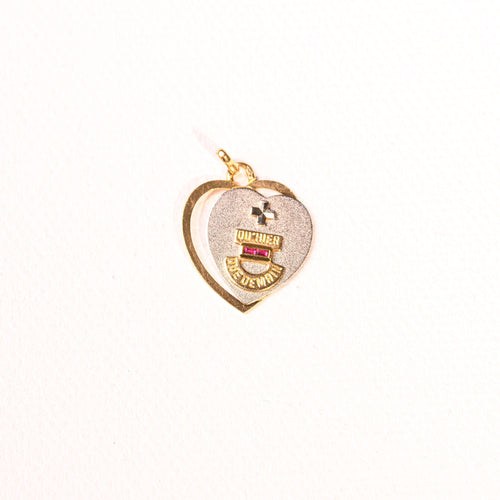 Pendentif AUGIS-Médaille d'amour cœur rubis or jaune or blanc 58 Facettes