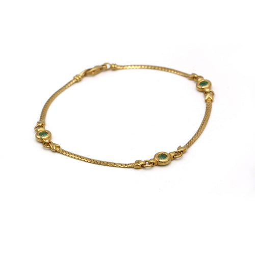 Bracelet Bracelet - Or jaune & Emeraudes 58 Facettes 250281R