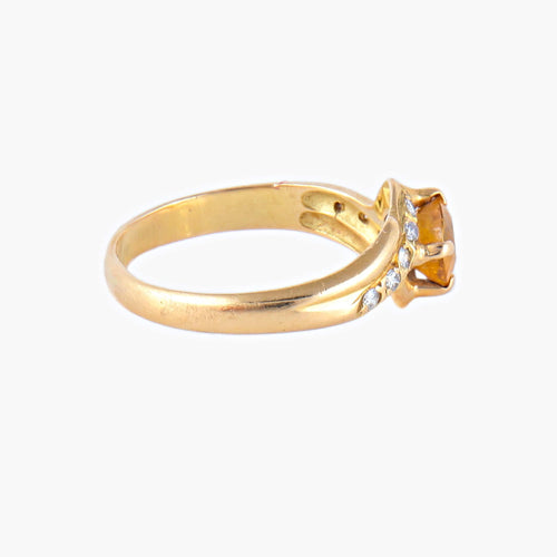 Bague 51 Bague Citrine Diamants 58 Facettes