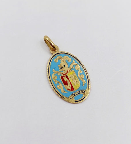 Pendentif Pendentif antique or jaune blason finement émaillé 58 Facettes A06274