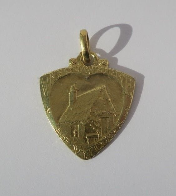 Pendentif Emile MONIER pendentif Art Nouveau Amour Cœur 58 Facettes