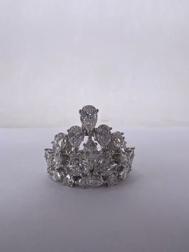 Bague 54 bague cocktail en diamant fantaisie couronne 58 Facettes RNG-61