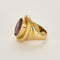 Important ring type Signet ring in yellow gold and amethyst 