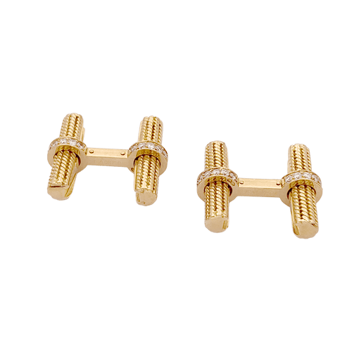 Boutons de manchette Boutons de manchette VAN CLEEF ET ARPELS, or jaune et diamants. 58 Facettes 34578