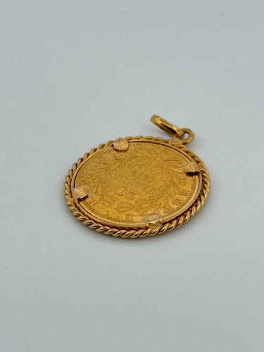 Anhänger aus einer 20-Francs-Napoleon-III-Goldmünze 