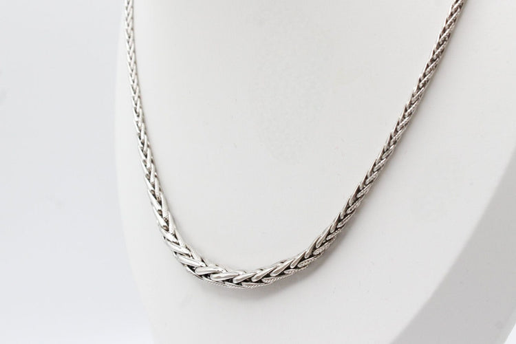 Collier Collier or blanc maille épis 58 Facettes 250079