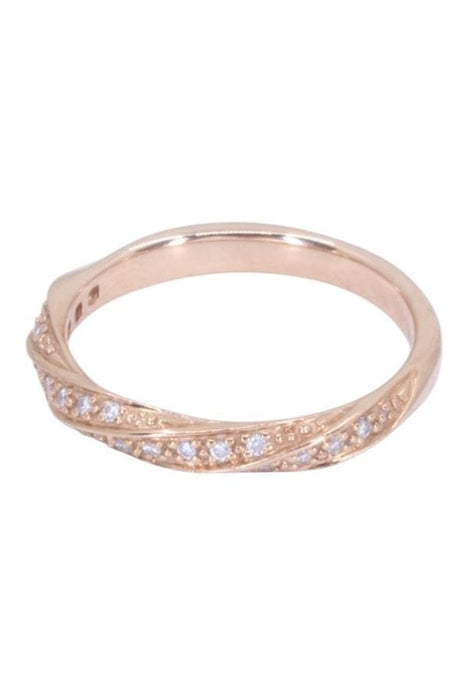 Bague 52 Demi-alliance or rose diamants 58 Facettes 092481