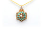Pendentif Pendentif Napoléon III or jaune turquoises perles 58 Facettes B322